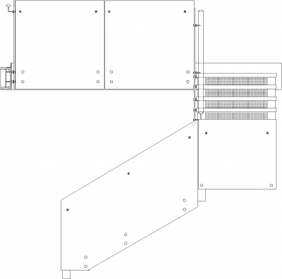 1264mm Wide I-Beam Stairs with Glass Handrails Right Side Elevation dwg Drawing