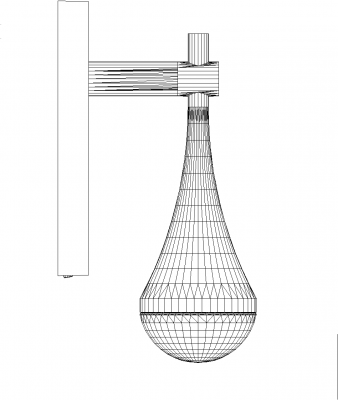126mm Length Water Drop Design Lights Left Side Elevation dwg Drawing
