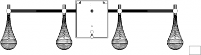 126mm Length Water Drop Design Lights Rear Elevation dwg Drawing