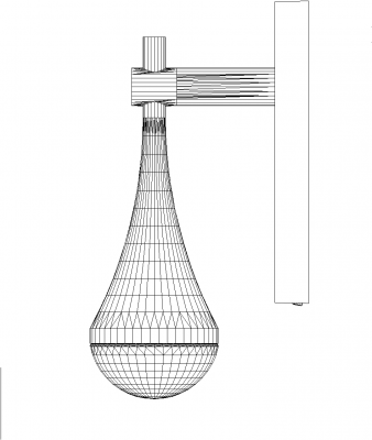 126mm Length Water Drop Design Lights Right Side Elevation dwg Drawing