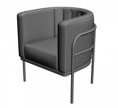 Blocco massimo 3d della sedia di cuoio