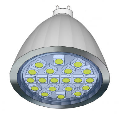 MR16 LED spotlight Sketchup block 