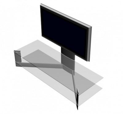 ТВ на стенде 3ds Max модели