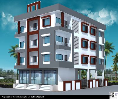 3d elevation of residential Apartment