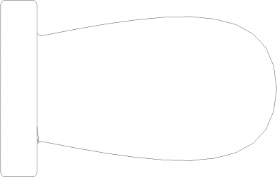 13mm Length Mini Drawer Handle Left Side Elevation dwg Drawing