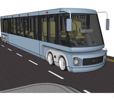Electric powered bus sketchup model