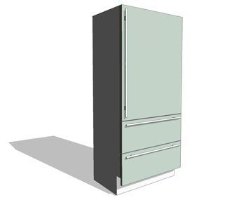 Full height integrated fridge Revit family