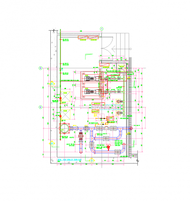 Layout CAD della sala pompe