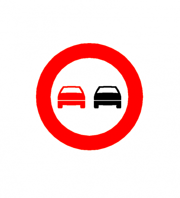 追い越し禁止道路標識CADシンボル