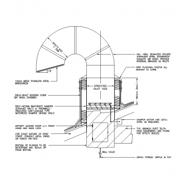 Gooseneck exhaust duct CAD detail