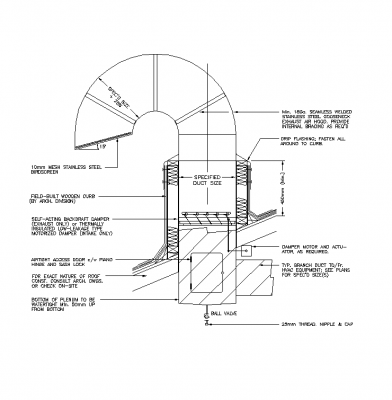 Gooseneck Abluftkanal CAD Detail