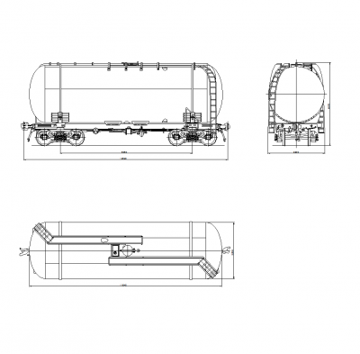 Bloco CAD do vagão do tanque ferroviário