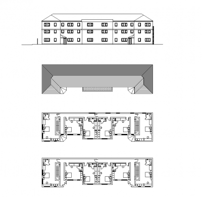 Studio apartment building CAD drawing