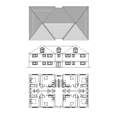 Apartment building  CAD drawing