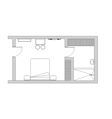 Hotel Room Layout CAD drawing