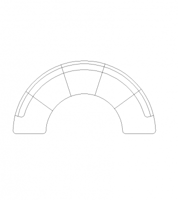 Полукруг диван CAD блок