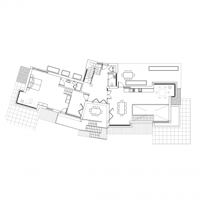 Contemporary house floor plan CAD drawing
