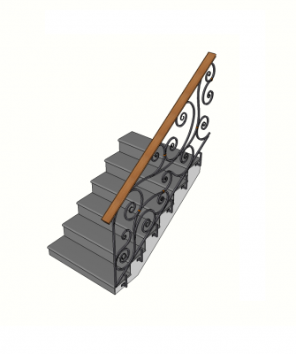 Stairs Ornate Sketchup model 