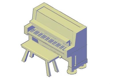 Пианино и сиденья 3D CAD DWG