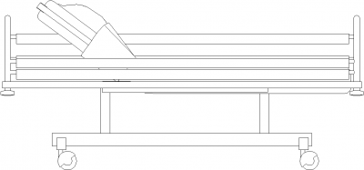1499mm Wide Public Ward Adjustable Bed Left Side Elevation dwg Drawing