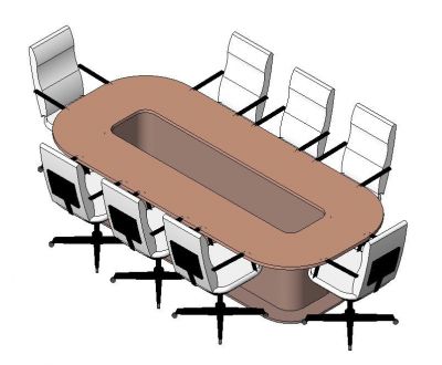 Confrence Table 8 Seater Revit Family 1