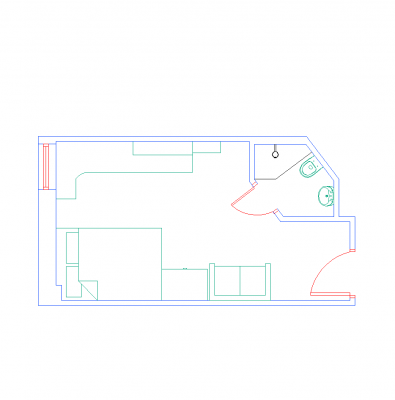 Студенческое жилье планировки помещения CAD