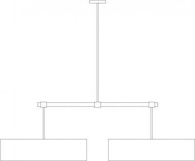 1522mm Length Simple Elegant LED Chandelier Front Elevation dwg Drawing