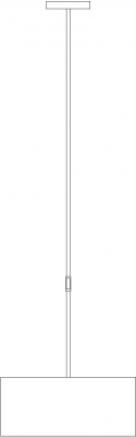 1522mm Length Simple Elegant LED Chandelier Left Side Elevation dwg Drawing
