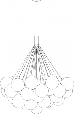 1524mm Length Bulb Concept Chandelier Left Side Elevation dwg Drawing