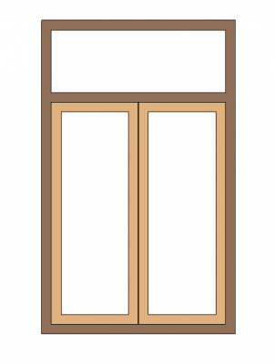 Window Double Shutter With Fixed Glass Revit Family
