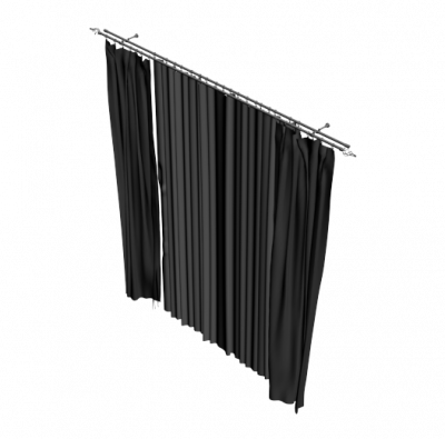 Curtains on Rail 3ds max mode 