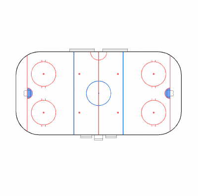 Хоккейный план каток CAD