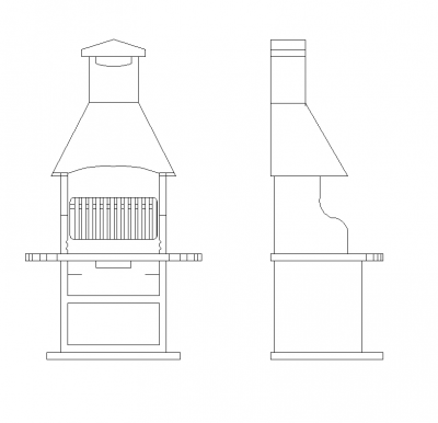 Blocco CAD per muratura per barbecue