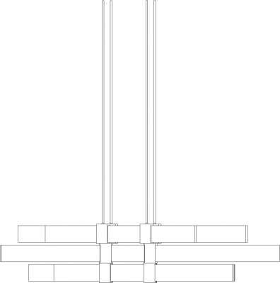 1546mm Length Modern Contemporary Chandelier Left Side Elevation dwg Drawing