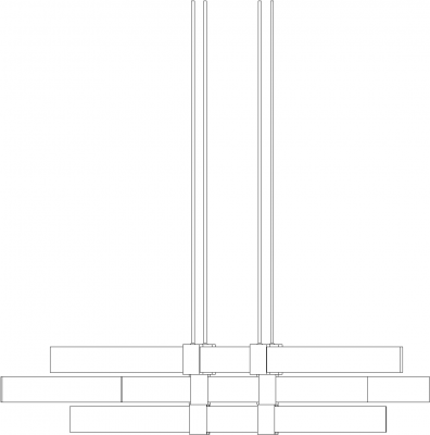 1546mm Length Modern Contemporary Chandelier Right Side Elevation dwg Drawing