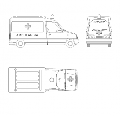 スペインの救急車CAD dwg