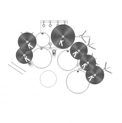 ドラムキットの平面図