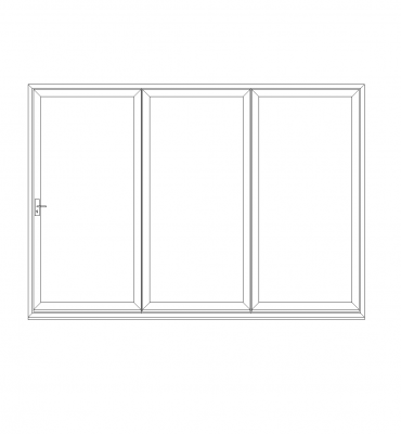 3 Panel Bifold doors dwg block 