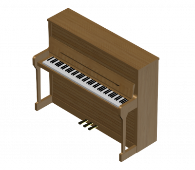 Piano 3ds max modelo