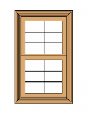 window Wood  Dblhng Revit Family