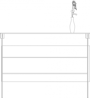 1595mm Wide Parlor Front Desk Rear Elevation dwg Drawing