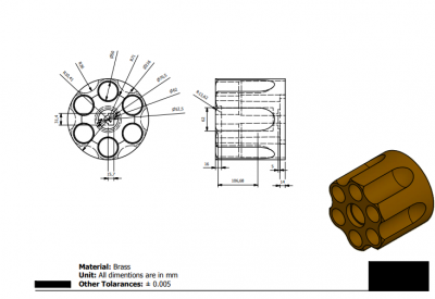 Autodesk Inventor 2D CAD drawing of LED Light Holder 