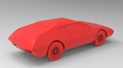 Solid-works 3D CAD Model of     sport car, 2 doors - 4.20 m long