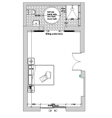 Camera da letto e dwg CAD di progettazione en-suite