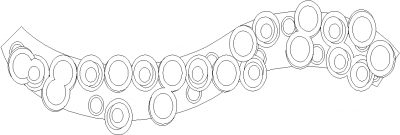 1600mm Top Length Curvy Bubble Design Chandelier Plan dwg Drawing