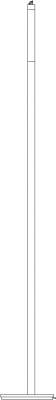 1602mm Length Lamp with Circular Steel Stand Right Side Elevation dwg Drawing
