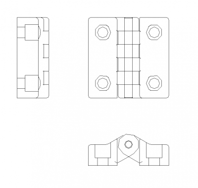 Kunststoffscharnier-CAD-Block.