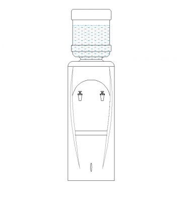 Blocco CAD dwg di elevazione del refrigeratore d'acqua