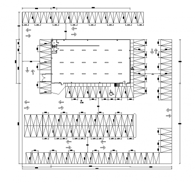 Warehouse layout with racking CAD dwg