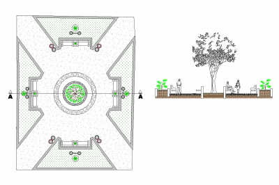 Desenho de paisagem de parque CAD drawing dwg